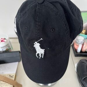 Polo by Ralph Lauren Black Hat with White Logo